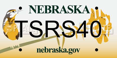 TSRS40 Nebraska License Plate