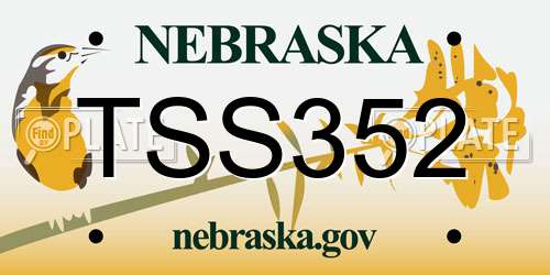 TSS352 Nebraska License Plate