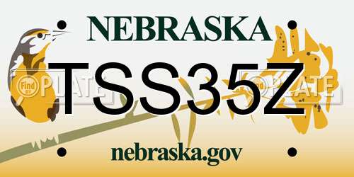 TSS35Z Nebraska License Plate