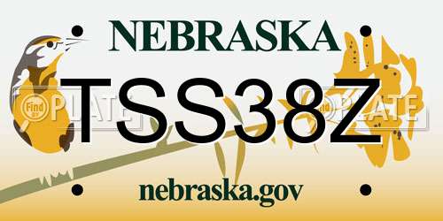 TSS38Z Nebraska License Plate
