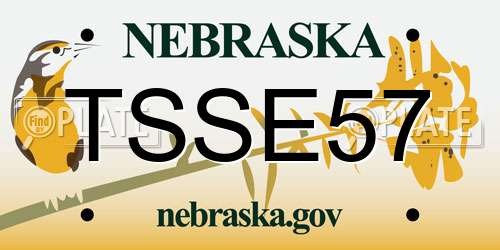 TSSE57 Nebraska License Plate