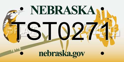 TST0271 Nebraska License Plate