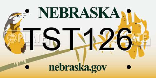 TST126 Nebraska License Plate