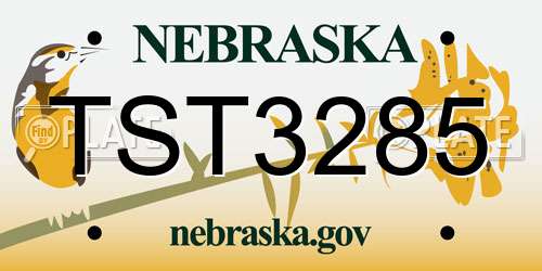 TST3285 Nebraska License Plate