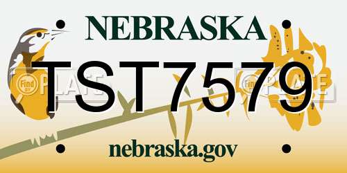 TST7579 Nebraska License Plate