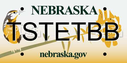 TSTETBB Nebraska License Plate