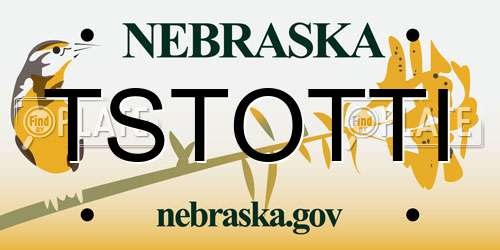 TSTOTTI Nebraska License Plate