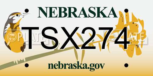 TSX274 Nebraska License Plate