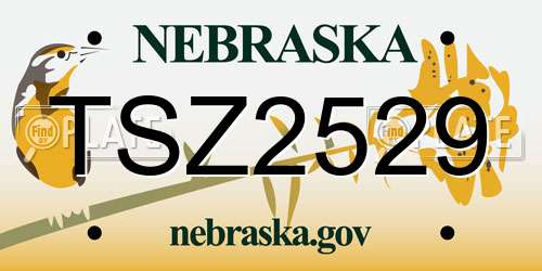 TSZ2529 Nebraska License Plate