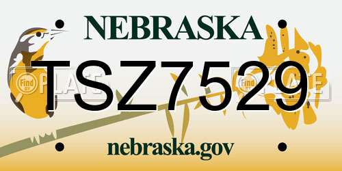 TSZ7529 Nebraska License Plate