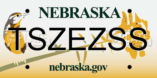 TSZEZSS Nebraska License Plate