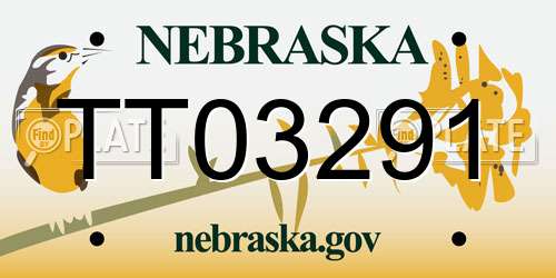 TT03291 Nebraska License Plate