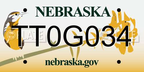 TT0G034 Nebraska License Plate