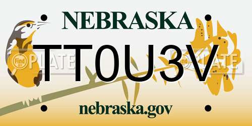 TT0U3V Nebraska License Plate