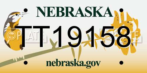 TT19158 Nebraska License Plate