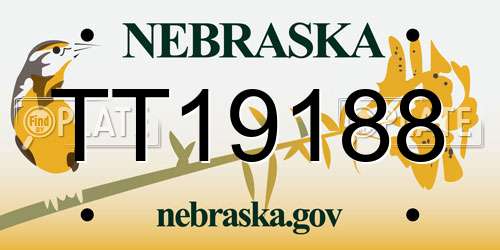 TT19188 Nebraska License Plate