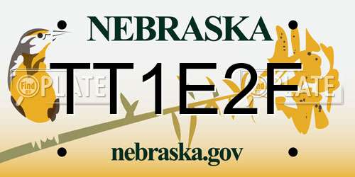 TT1E2F Nebraska License Plate