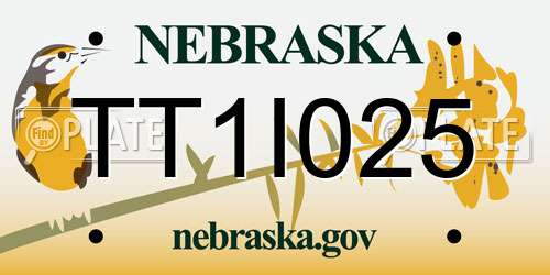 TT1I025 Nebraska License Plate