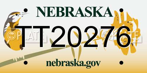 TT20276 Nebraska License Plate