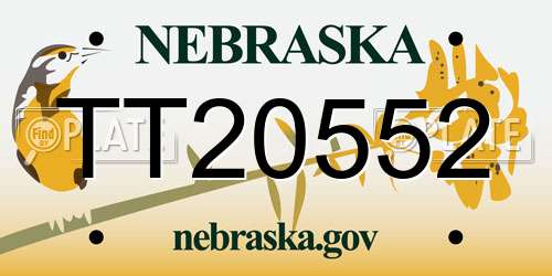 TT20552 Nebraska License Plate