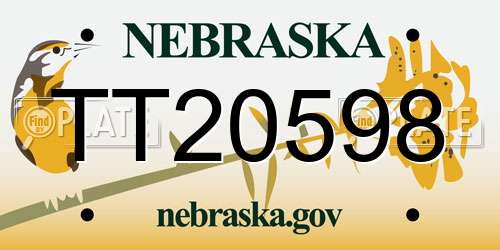TT20598 Nebraska License Plate