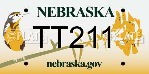 TT211 Nebraska License Plate