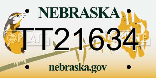 TT21634 Nebraska License Plate