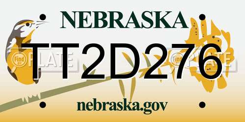 TT2D276 Nebraska License Plate