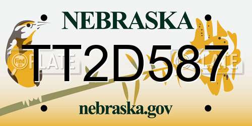 TT2D587 Nebraska License Plate