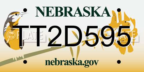 TT2D595 Nebraska License Plate