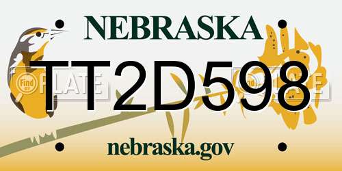 TT2D598 Nebraska License Plate