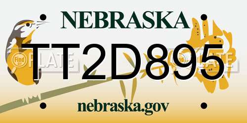 TT2D895 Nebraska License Plate