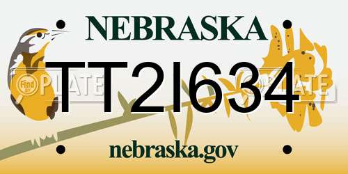 TT2I634 Nebraska License Plate