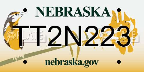TT2N223 Nebraska License Plate