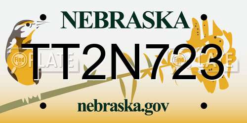 TT2N723 Nebraska License Plate