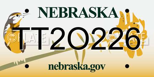 TT2O226 Nebraska License Plate