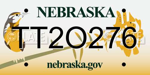 TT2O276 Nebraska License Plate