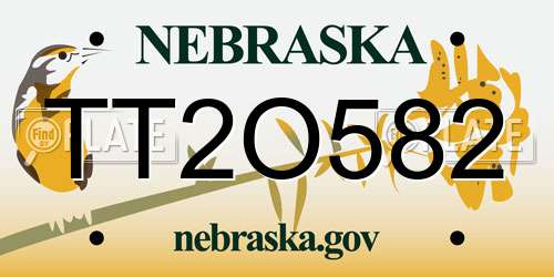 TT2O582 Nebraska License Plate