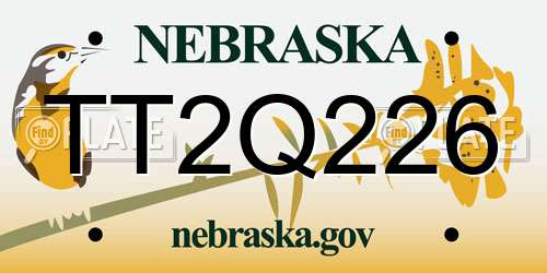 TT2Q226 Nebraska License Plate
