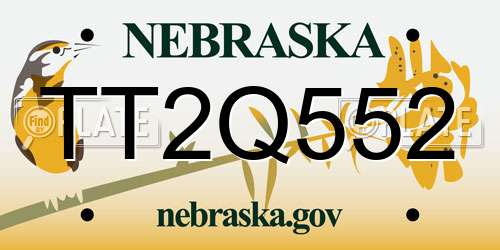 TT2Q552 Nebraska License Plate