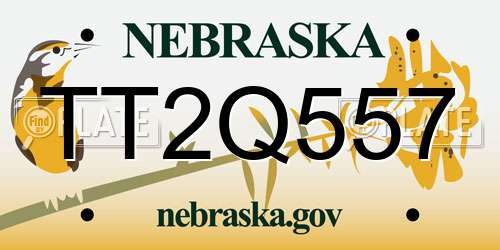 TT2Q557 Nebraska License Plate