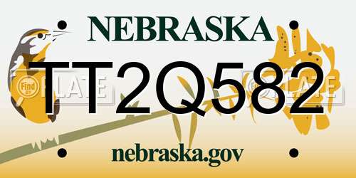 TT2Q582 Nebraska License Plate