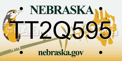 TT2Q595 Nebraska License Plate