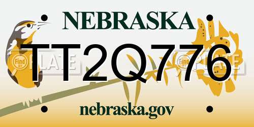TT2Q776 Nebraska License Plate