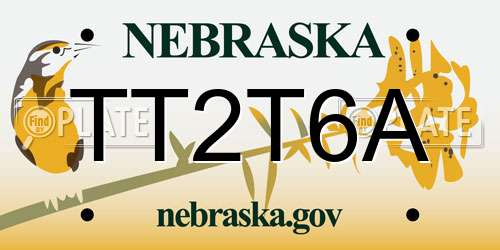TT2T6A Nebraska License Plate