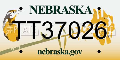 TT37026 Nebraska License Plate