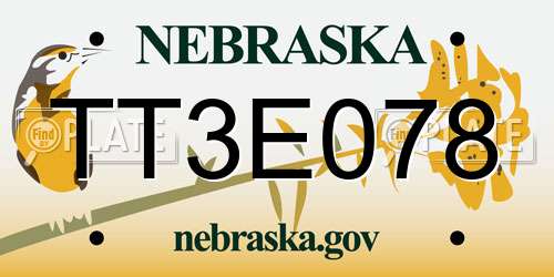 TT3E078 Nebraska License Plate