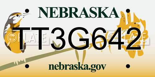 TT3G642 Nebraska License Plate