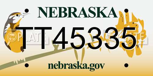TT45335 Nebraska License Plate