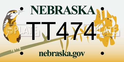 TT474 Nebraska License Plate